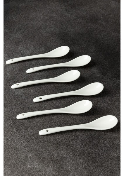 Renkli Porselen Çay ve Tatlı Kaşığı Takımı, 6'lı, Şık ve Kullanışlı Set