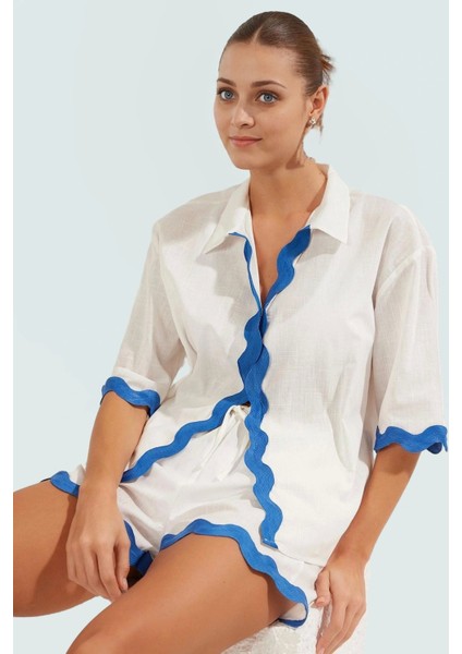 Yazlık Flamlı Pamuk Kimono Şort Plaj Takımı Truvakar Kol Premium Kalite fiyatları