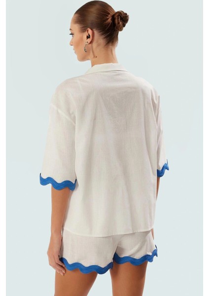 Yazlık Flamlı Pamuk Kimono Şort Plaj Takımı Truvakar Kol Premium Kalite modelleri