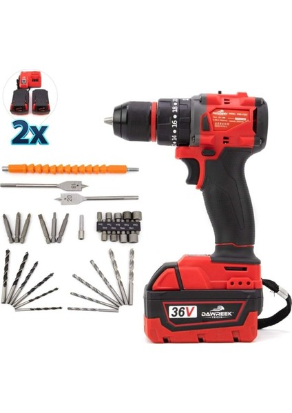 36V Red Şarjlı Matkap, Güçlü ve Taşınabilir Elektronik Alet