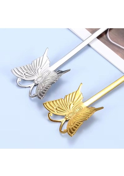 Parlak Gold Kelebek Kaşık, Çay ve Kahve Nescafe Için 1 Adet fiyatları