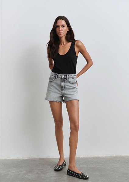 Cherry 90LAR Açık Gri Jean Şort 1410022-89734