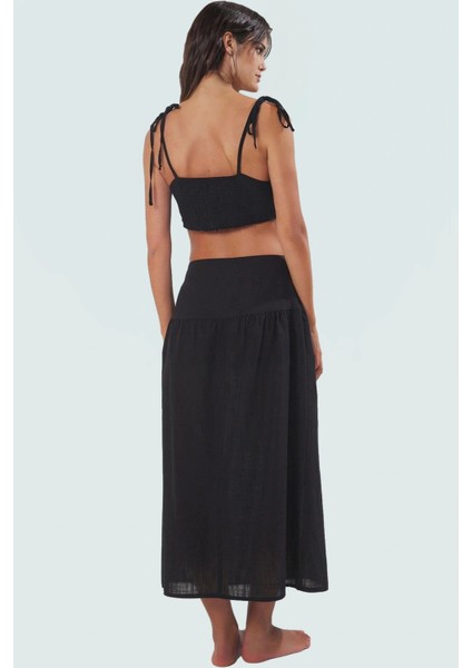 Kadın Pamuklu Crop Bluz Etek Takım Yazlık Plaj Giyim Zarifane Tasarım Profesyonel Görünüm modelleri