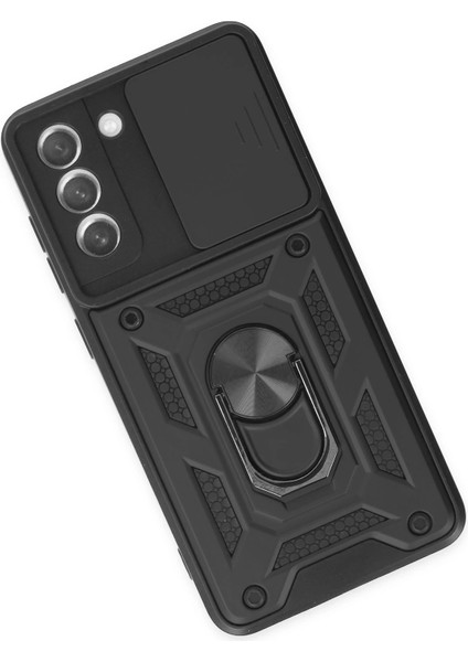 Samsung Galaxy S21 Fe Kılıf Pars Lens Yüzüklü Silikon - Siyah Svlrs modelleri