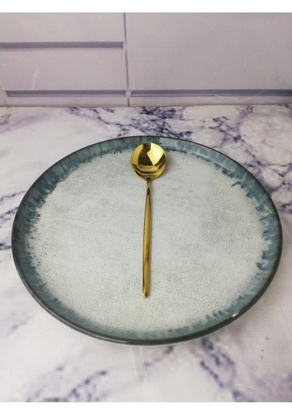 Paslanmaz Çelik 6'lı Yuvarlak Yemek Kaşığı Seti