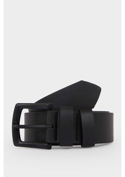 Erkek Dikdörtgen Toka Suni Deri Günlük Kemer F6806AXNS