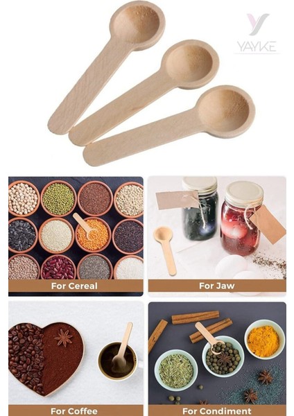 Renkli Mini Ahşap Baharat ve Çay Kaşıkları, 9'lu Set