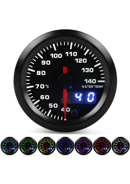 2in Su Sıcaklık Göstergesi 40-140 ℃ Pointer 7 Renk LED Ekran Evrensel 12V Arabalar Için (Yurt Dışından)