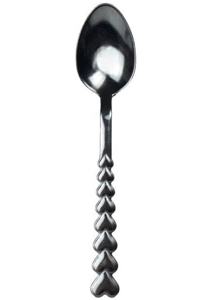 6'lı Kalpli Tatlı Kaşığı Seti, Metalik, Zarif ve Şık Tasarım