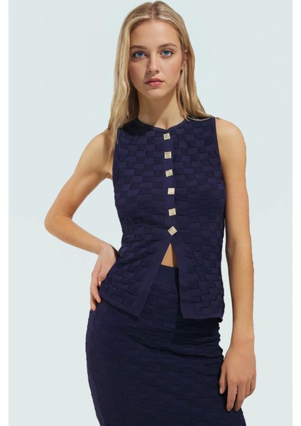 Şık Triko Yelek Etek Takım Yaz Mevsimi Için Mükemmel Uyum Rahat Kullanım fiyatları