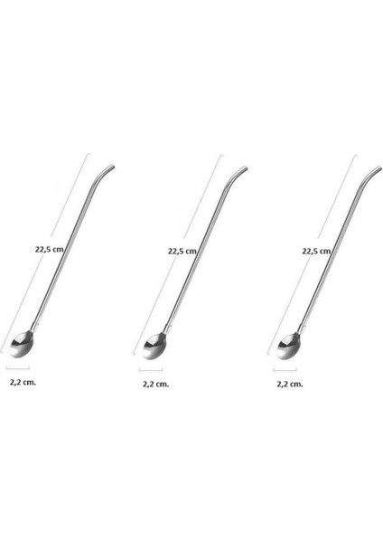 Çelik Uzun Kaşık Seti, Kokteyl, Latte ve Bar Için Şık ve Dayanıklı Tasarım