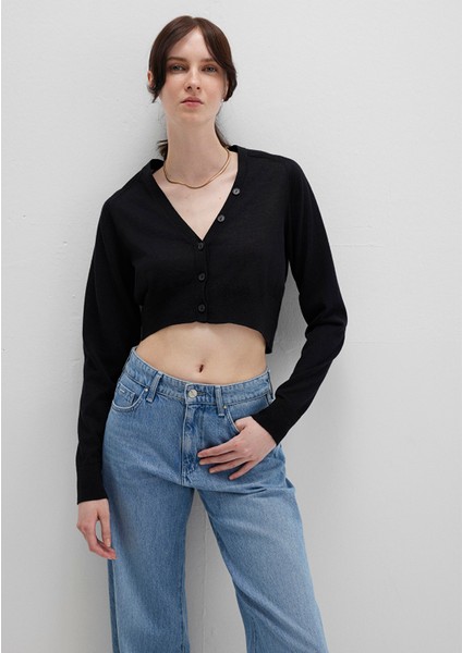 Siyah Crop Hırka 1710690-900