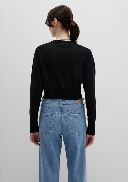 Siyah Crop Hırka 1710690-900