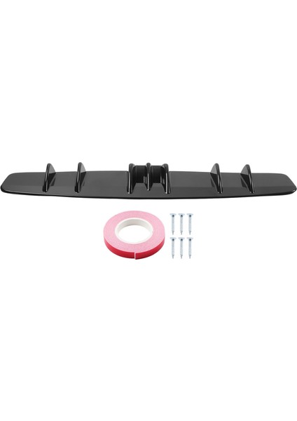 Evrensel Arka Spoiler Köpekbalığı Yüzgeci Kuyruk Tampon Difüzör Dudak Parlak Siyah Dış Gövde Kiti (Yurt Dışından)