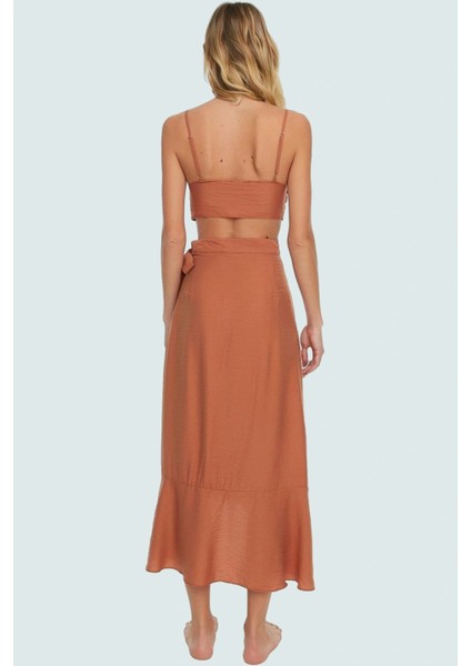 Kadın Tarzı Yazlık Volanlı Bluz Etek Takım Rahat Viskoz Kumaş Plaj Profesyonel Görünüm modelleri