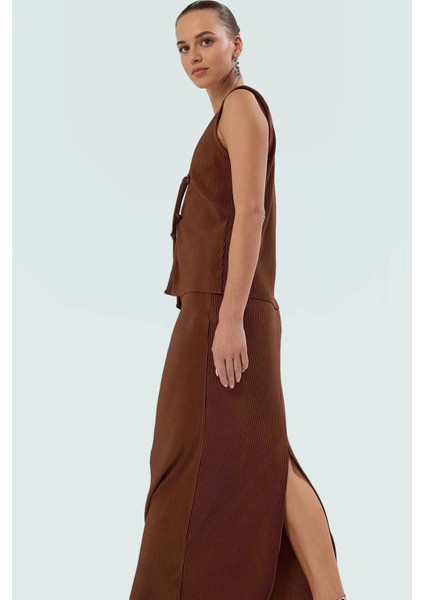 Kadın Pilise Örme Bluz Etek Takım Yüksek Bel Yazlık Casual Mükemmel Uyum Kalite fiyatları