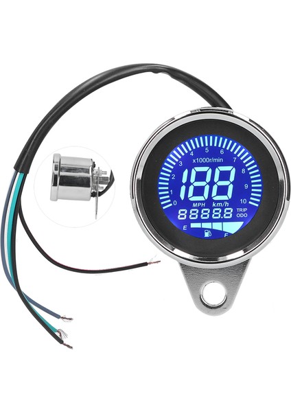 Hız Göstergesi 0-160KM/S LCD Dijital LED Hız Göstergesi Motosiklet Için 12V Dc Retro Krom Tarzı (Yurt Dışından) fiyatları