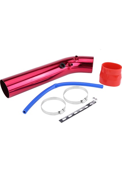 76MM Araba Evrensel Alüminyum Hava Girişi Indüksiyon Boru Filtre Hortumu Tüp Kiti (Kırmızı) (Yurt Dışından)