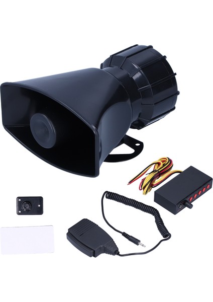 12V 100W 125DB Araba Kornası Megafon 5 Sesli Acil Uyarı Alarmı Yangın Sireni Araba Motosiklet Için (Yurt Dışından)