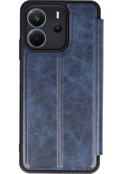 Xiaomi Redmi Note 14 4g Kılıf Flip Cover - Lacivert Svlrs