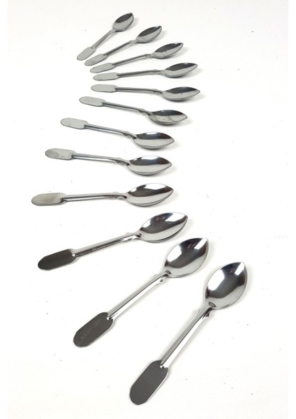 12'li Metal Çay Kaşığı Seti, 10 Cm, Zarif ve Kullanışlı Tasarım