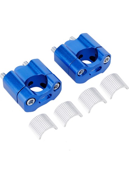 Çift 22MM / 28MM 1/8in 7 / 8in Motosiklet Gidonu Montaj Kelepçeleri Yükseltici Adaptörü Cnc Alüminyum Alloyblue (Yurt Dışından)
