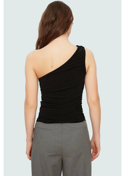 Tek Omuz Kolsuz Örme Bluz Fitted Vücut Mükemmel Uyum Zarifane Tasarım Şık Görünüm modelleri