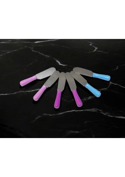 Renkli Paslanmaz Çelik Plastik Saplı 6'lı Kahvaltı Bıçağı Seti