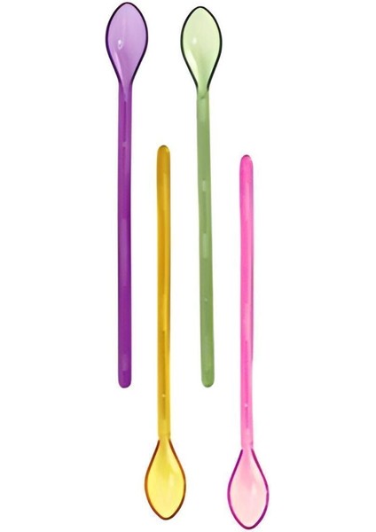 Çok Renkli Bal Dondurma Kaşığı 4'lü, 23 Cm, Plastik Uzun Bardak ve Kavanoz Kaşığı fiyatları
