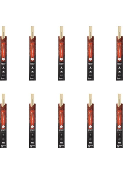 Yıkanabilir Bambu Yemek Çubuğu 23 Cm, 10 Çift, Şık ve Kullanışlı Set