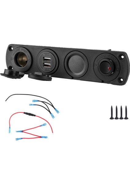 12 V 4.2 A 4 Delik Anahtarı Paneli Çakmak Şarj 2 USB LED Sıcaklık Gerilim Ekran Için Tekne Araba Kamyon (Yurt Dışından) fiyatları