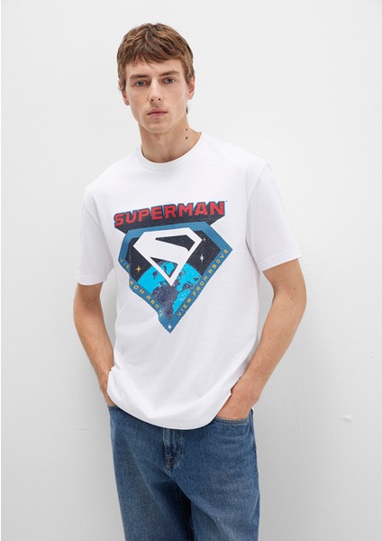 Superman Baskılı Beyaz Tişört 0612917-620 fiyatları