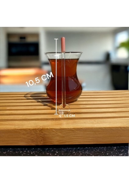 6 Adet Pembe Cam Çay Kaşığı, Şık ve Kullanışlı Set modelleri