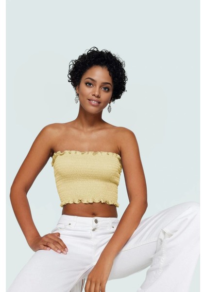 Kadın Straplez Fitted Pamuklu Bluz Günlük Şıklık Uzun Ömürlü Zarifane Tasarım Yüksek Kalite