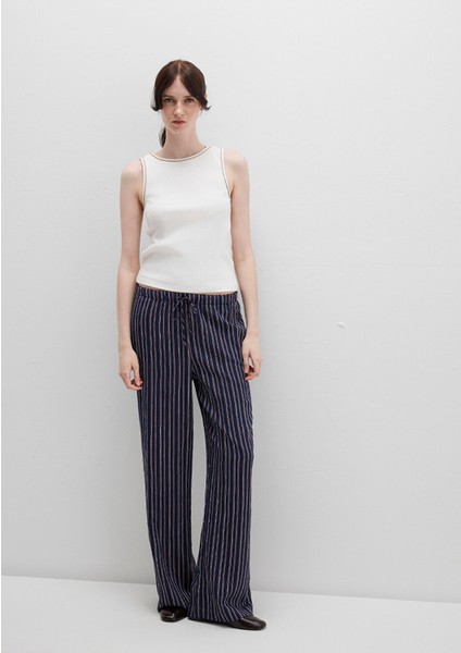 Çizgili Lacivert Pantolon 1011024-89853 modelleri