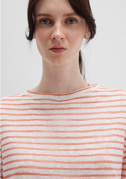 Turuncu Çizgili Tişört 1612664-90710