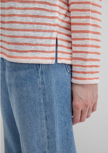 Turuncu Çizgili Tişört 1612664-90710