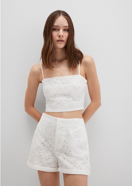 Fisto İşlemeli Crop Top 1211176-70057