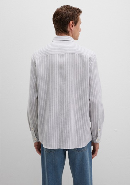 Çizgili Gri Gömlek 0211693-91013 fırsatları