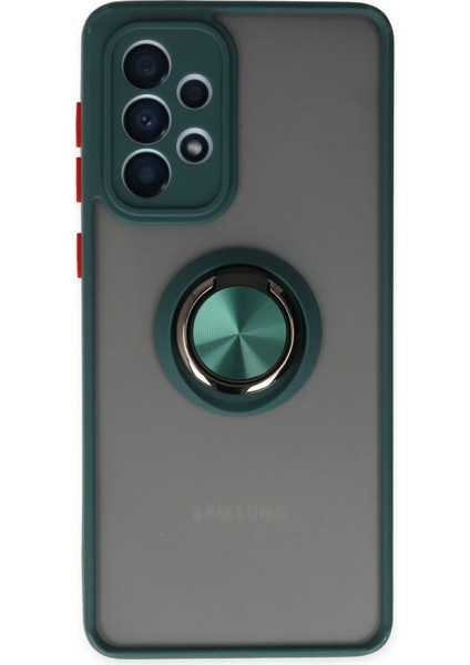 Samsung Galaxy A33 5g Kılıf Montreal Yüzüklü Silikon Kapak - Yeşil Svlrs