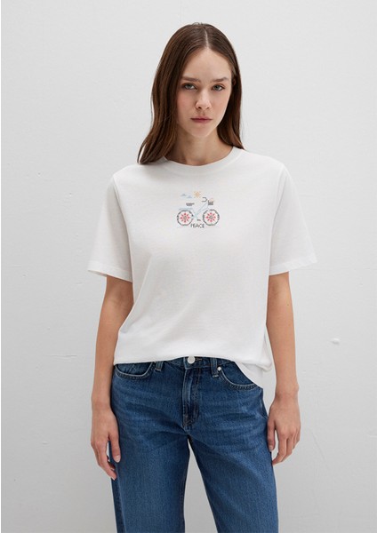 Bisiklet Baskılı Ekru Tişört 1613469-70057 modelleri