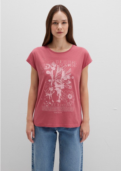 Çiçek Baskılı Pembe Tişört 1613480-71104 modelleri