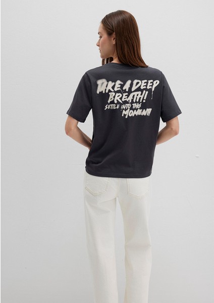 Baskılı Antrasit Tişört 1613484-70087 fırsatları