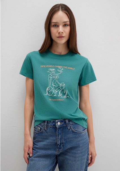 Bisiklet Baskılı Yeşil Tişört 1613465-71913 fiyatları