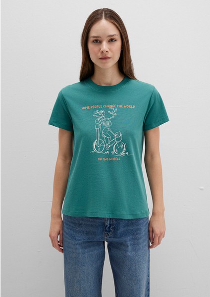 Bisiklet Baskılı Yeşil Tişört 1613465-71913 fırsatları