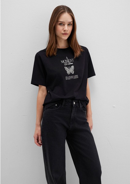 Kelebek Baskılı Siyah Tişört 1613462-900 fiyatları