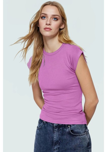 Kadın Viskoz Ribana Fitted Bluz Günlük Yazlık Rahat Kesim Özel Tasarım Seçkin Malzeme