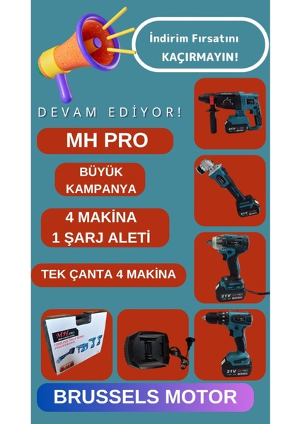4.0-4.4 Ah 4'lü Darbeli Takım Seti Çantalı 20V, Profesyonel Kalite