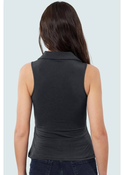 Kadın Fitted Polo Yaka Yazlık Örme Bluz Modern Stil Profesyonel Görünüm Konforlu Kesim modelleri
