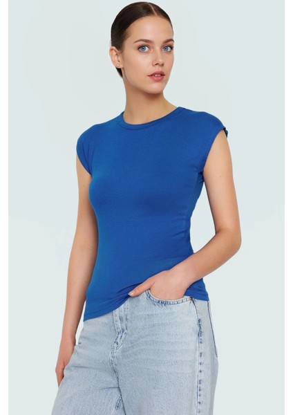 Kadın Viskoz Ribana Fitted Bluz Günlük Yazlık Rahat Kesim Özel Tasarım Seçkin Malzeme modelleri